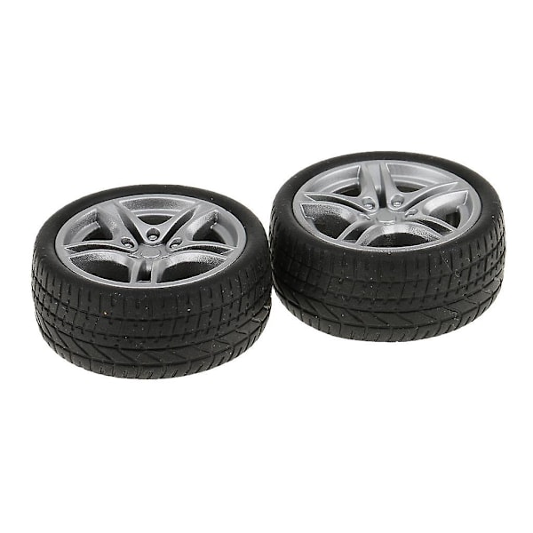 2x2st Gummihjul Däck Bil Lastbilsmodell Leksakshjul för Lastbils-/Bussbyggande (C)