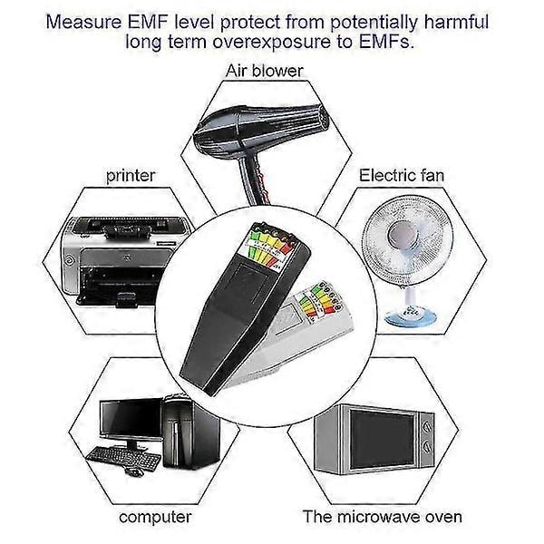 EMF-måler Magnetisk Feltdetektor med 9V Batterier Spøgelsesjagt Paranormalt Udstyr--