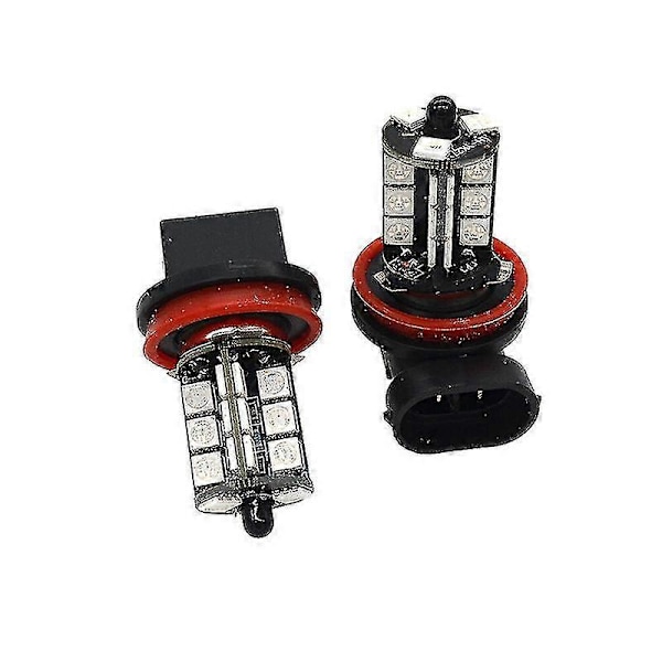 RGB Bilfrontlyspære - 2x H11 H8 H9 5050 Led 27smd - Fjernkontroll (HYYC)