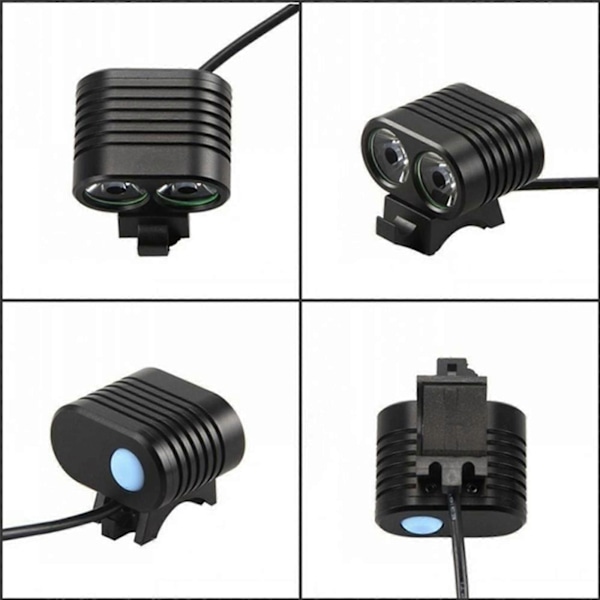 8000 Lumen XM L2 LED Sykkel Foran Hodelykt Svart
