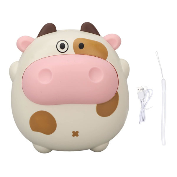 Elektrisk Mini 2-trins USB Opladbar Hurtig Opvarmning Tegneserie Ko Natlampe Varmer (Beige)