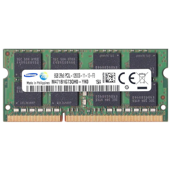 8GB 2Rx8 DDR3 PC3L-12800S 204-pin 1.35V CL11 Notebook SODIMM Hukommelse RAM til Samsung