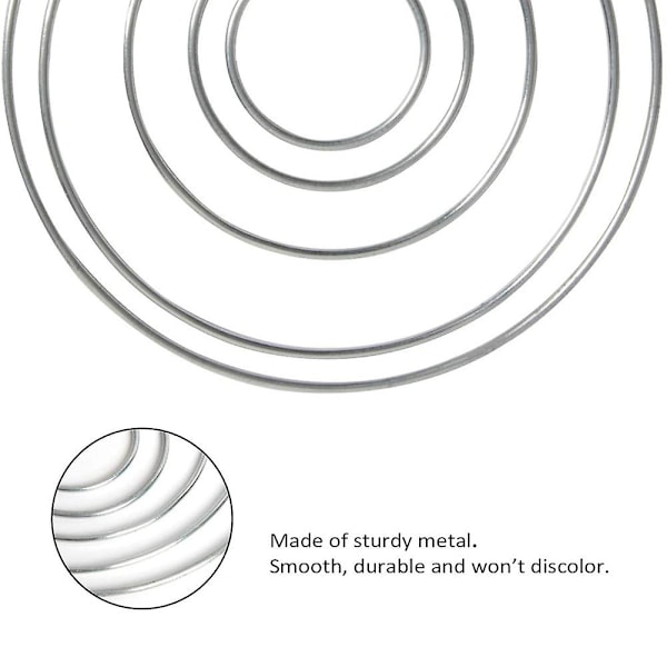 20 stk Metall Drømmfangerringer Hoops Stål Håndverk Sølvringer For Håndverk, Makrame Og Andre DIY