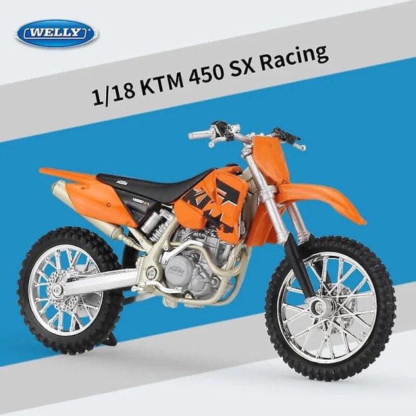 Welly 1:18 KTM 450 SX-F Alloy Motorcykel Modell Diecast Metal Toy Motorcykel Modell High Simulation Collection Barnleksaker Present With foam box1