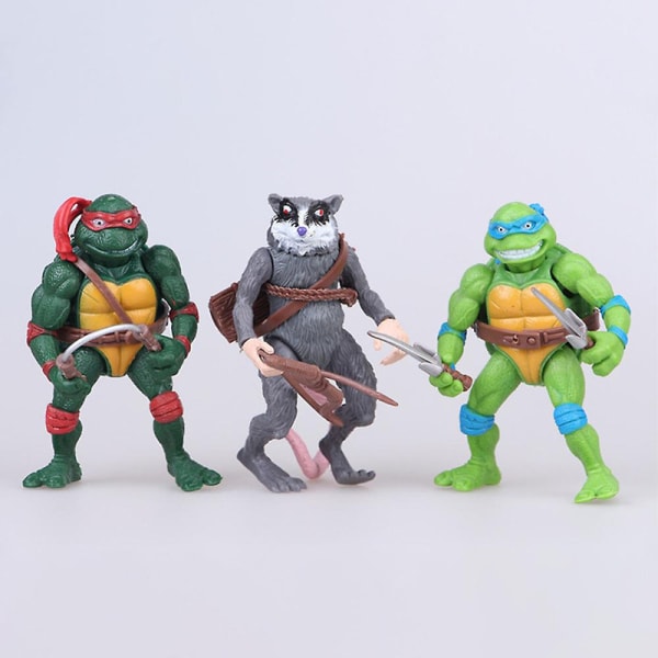 6 st/ set Teenage Mutant Ninja Turtles Actionfigurer Barn & Vuxna Samlarfigurer Leksaker Modell Dockor Lekset Skrivbordsdekorationer Födelsedagspresenter