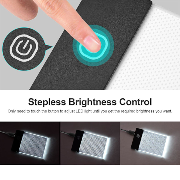 Super Mini LED Lysplate Ultratynn Lysboks USB-drevet Dimbar Lysstyrke Kunsthåndverk Tracer for Ch I6(FCC)