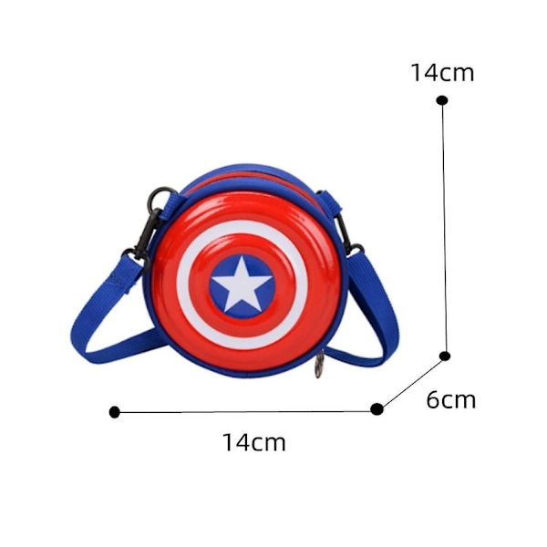 Barnas Spiderman Captain America Superhelt Messenger Bag Skulderbag Rund Bag Julegaver Sky Blue