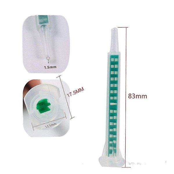 40-pack Epoxiblandningsmunstycke Elektrostatiskt Blandningsmunstycke Patrontipp 50Ml/1.7Oz (1:1/1:2 Förhållande) 1