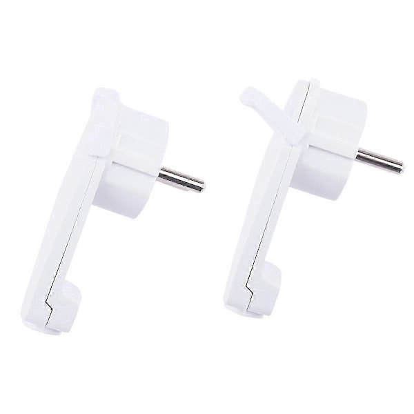2 stk Hvite Schuko Vinkelplugger, Schuko Flat Plug 250 V (16 A), Schuko Plug, Schuko Plug Flat, EU White