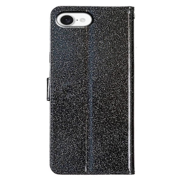 Glitter Puder Flip Läder Telefonfodral För iPhone 16e I6(FCC)