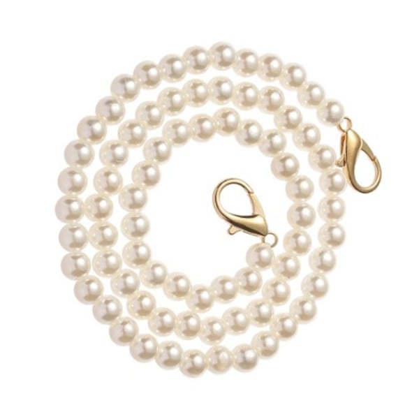 Perle Taskekæde Slidstærk DIY Perle Bead Taskekæde til Håndtaske Kæder Tilbehør 70cm / 27.6in Hvid[C]