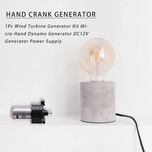 1 st Handdriven Vindkraftverk Generator Kit - Handdynamo Generator DC12V Generator Strömförsörjning