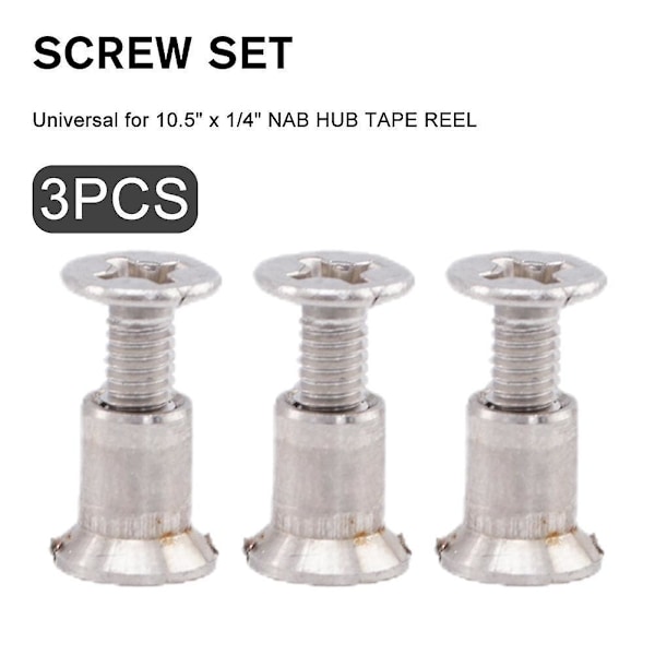 3x Skruvset NAB HUB 1/4\" BANDSPOL 10.5\" AMPEX TEAC RMGI STUDER REVOX