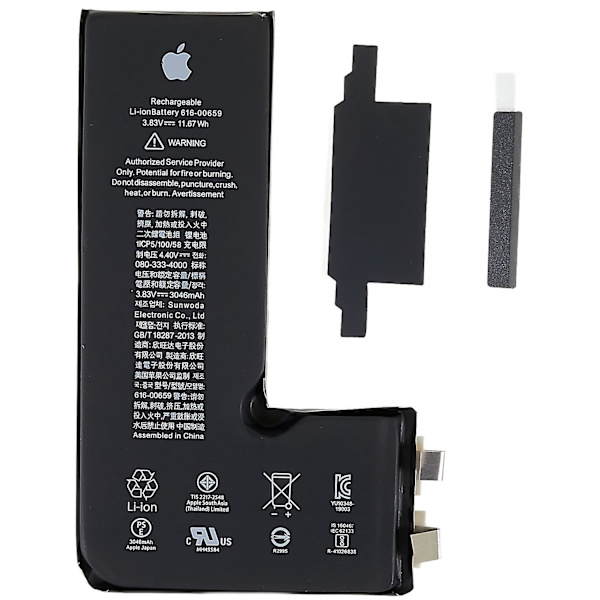 3.83V 3046mAh Li-ion Batteri för iPhone 11 Pro 5.8 tum Ersättningskit med Flexkabelskydd och St
