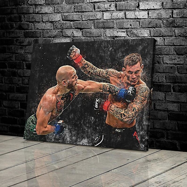 Conor McGregor vs. Dustin Poirier Poster UFC Håndlaget Plakater Lerretstrykk Veggkunst Man Cave Gave Hjemmedekor-wahahbbb1039