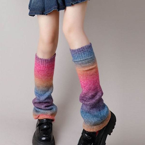 Lagerstrumpor Stickade Benskydd (Gradient Lila) (C)