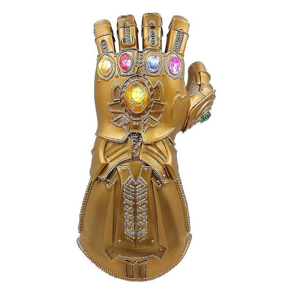 LED-opplyste Thanos Infinity Gauntlet for den elektroniske knyttneven PVC-hansker med batterier (hs)