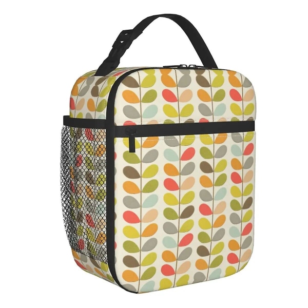 Orla Kiely Multi Stem Flowers Isolerte Lunsjposer Skole Skandinavisk Stil Vanntett Termisk Kjøler Bentoboks Kvinner Barn[C] QCBQ-19836 26x21x11cm