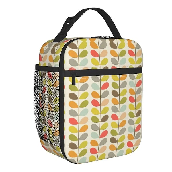 Orla Kiely Termoslunchväska med Flera Stjälkar Blommor Skol Skandinavisk Stil Vattentät Termisk Kylare Bento Box Kvinnor Barn[C] QCBQ-19836 26x21x11cm