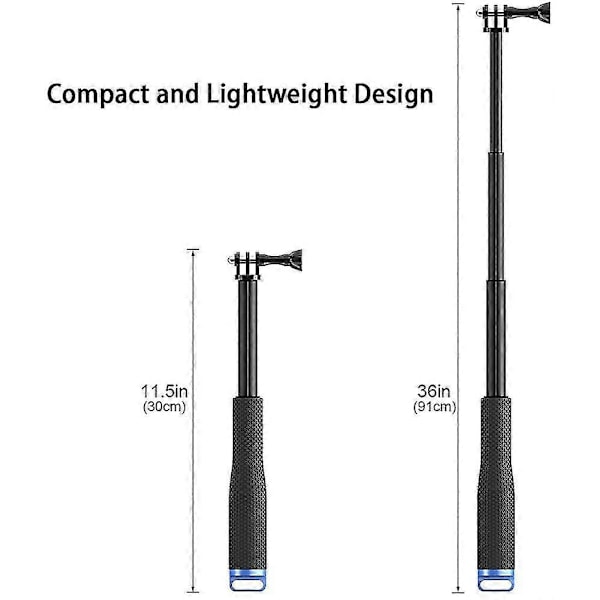 Utvidbar Monopod Selfie Stick for GoPro Hero 7 6 5, Session 5