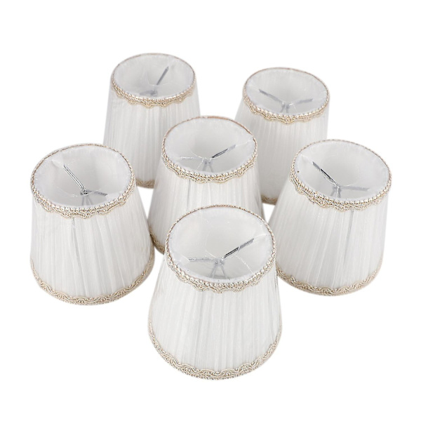 Kandelaberskärmar, endast för stearinljus, clip-on Fitter Lampskärmar, set om 6, Vit-dwdz[C]