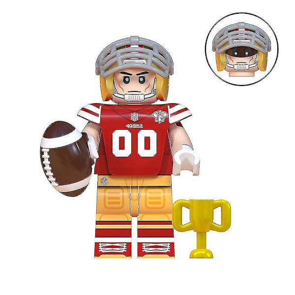 8-pack Rugby Player Minifigur Byggklossar Set, Eagles Ravens Chiefs Broncos Mini Action F