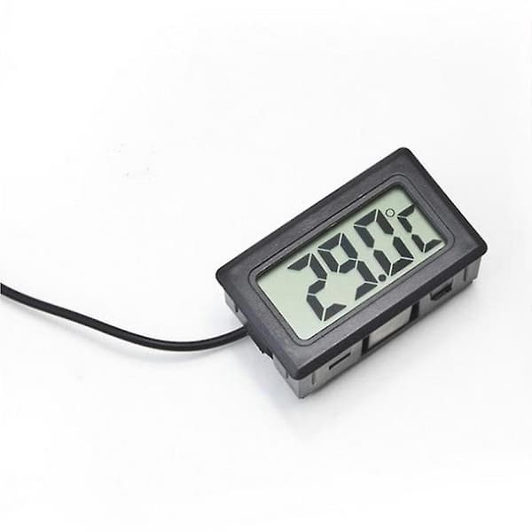 Vandtæt digitalt LCD-termometer 100 mm sonde sort