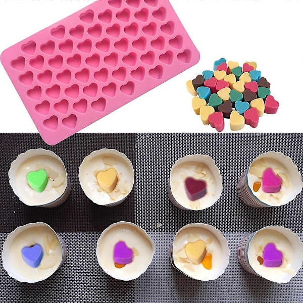 5 stk Silikon Gummy Bear Chokoladeforme, Med 2 Dryppere, Non-stick Silikon Slikforme, DIY Forme
