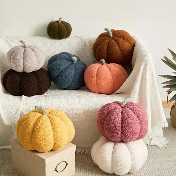Kunstig Plysjgresskar Høst Høsting Fyllt Gresskar Halloween Thanksgiving Dekorasjoner Festforsyninger[C] 2