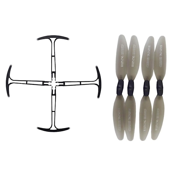 4x Ekstra Propell + Propellbeskytter for HS175 D65 SYMA X500 X30 Z6 Drone (C)
