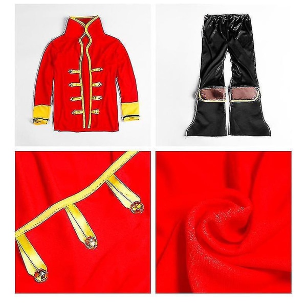 Barn Pirates Of The Caribbean Kostym för rollspel Barnens dag kostym för Halloween Cosplay red M 120-130