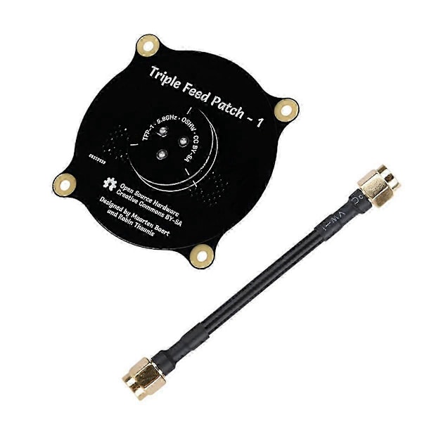 5.8GHz Triple Feed Patch Antenn RP SMA Riktad Cirkulärt Polariserad Antenn för FPV Fatshark G JN (C)