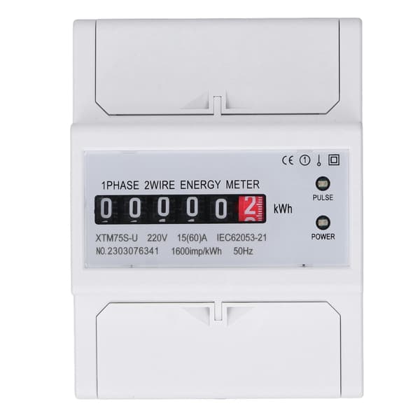 Digital Display 4P El-måler med 35 mm skinne montering til 220V applikationer