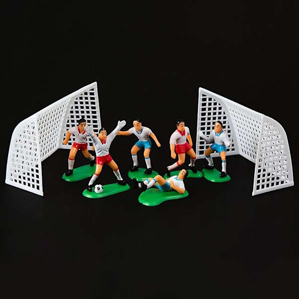 Mini Fotballspillere Figurer Fotballmål Modell Jernbanelandskap Dekorasjon