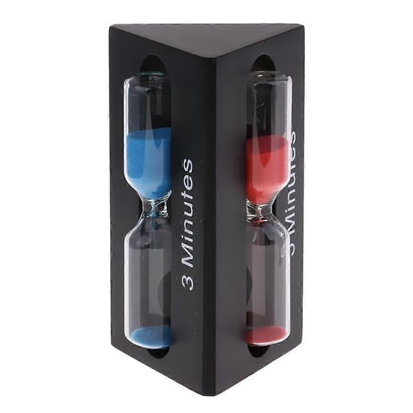 2x3/5/7 minutter sandtimer timeglass børstetimer kjøkkentimer svart