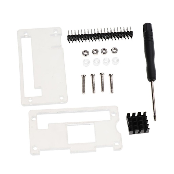 Akryl Etui+Køleplade+GPIO 40Pin Stik+Skruetrækker til Raspberry Pi Zero (C)