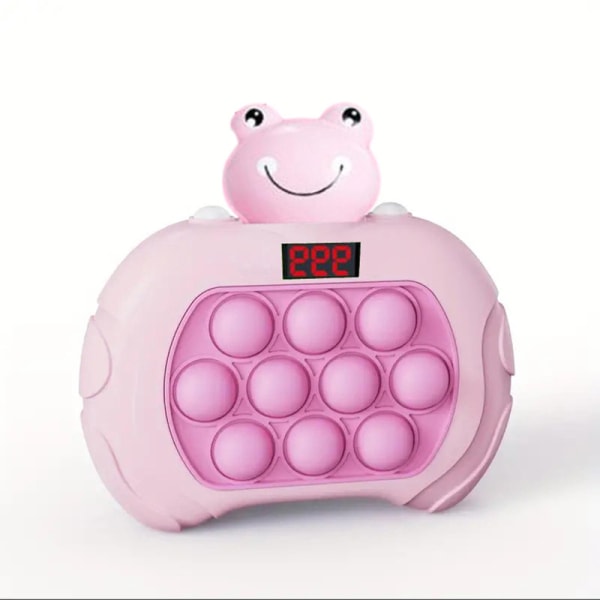 Elektrisk pop-it fingerfärdighetsspelmaskin med ljud och digital skärm Stress relief Fidget Toy Barn Hjärnträningsleksak Pink Frog