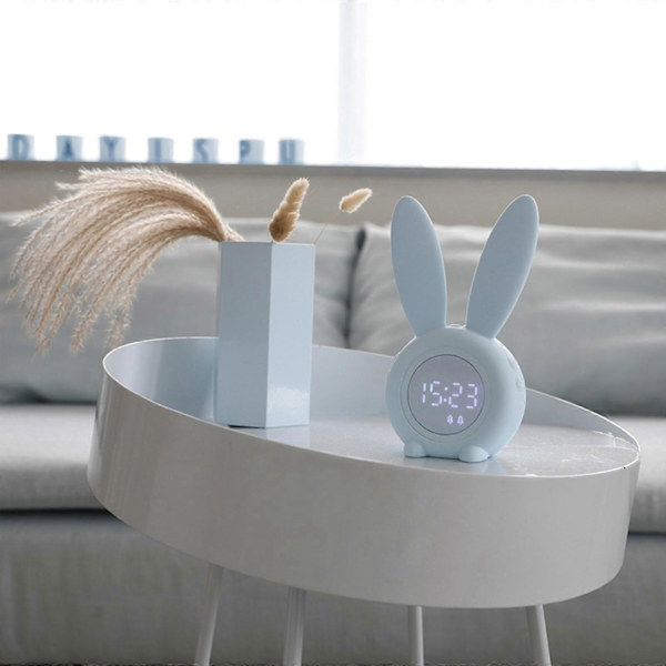 Söt Kaninväckarklocka Kreativ LED Digital Snooze Cartoon Elektronisk Klocka