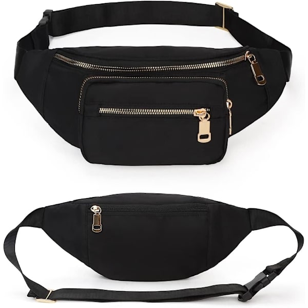 Midjeväsk, Vattentät Festival Fanny Pack, Reseväska, Stor Kapacitet, 4 Ficka med Blixtlås, Pengar Midjeväsk, för Män och Kvinnor
