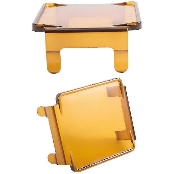 2 stk. 3-tommers gule LED-poddeksler, firkantede LED-lysbardeksler, LED-kubedeksler, beskyttende polykarbon (C)