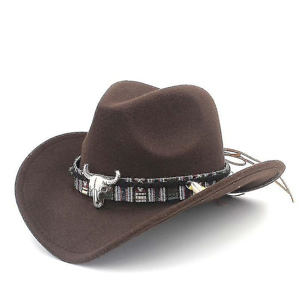 Hattar Unisex Western Cowboyhatt Med Tofs Rosröd (C)