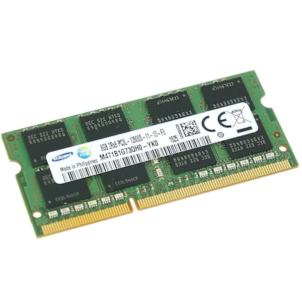 8GB 2Rx8 DDR3 PC3L-12800S 204-stifts 1.35V CL11 Notebook SODIMM Minne RAM för Samsung