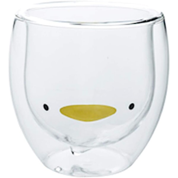 Duck Mug Cute Mugs Glass Double Wall Insulated Glass Espresso Cup, Coffee Cup, Tea Cup, Milk Cup,kawaii