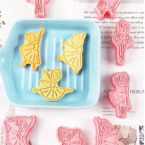 8 st Balletflickor Keksformar Kakstämplar Fondantkex Kakformar
