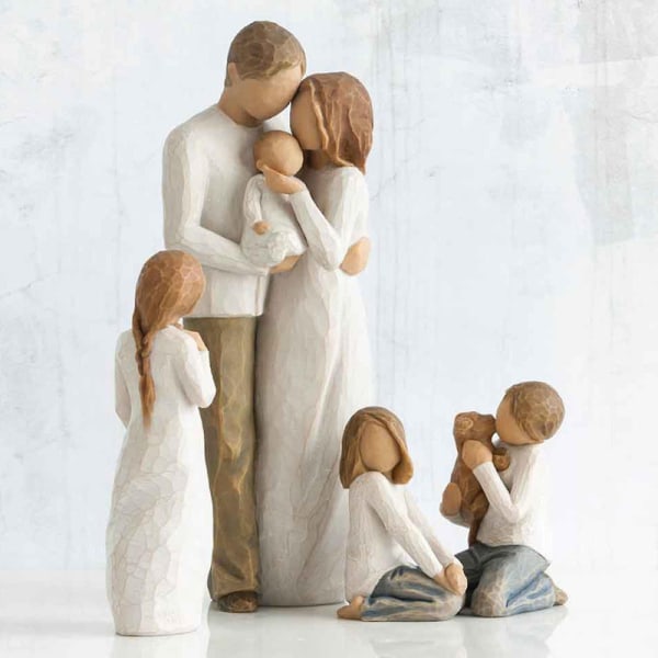 Harts Familj Skulptur Meningsfull Heminredning Gåva Amerikansk stil Harts Familj Statyett För Jubileum Födelsedag Jul B