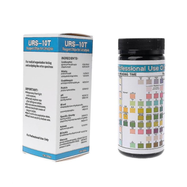 Urintestremsor 100 st - 10-i-1 Urinalystestsats för leukocyter, nitrit, Ph