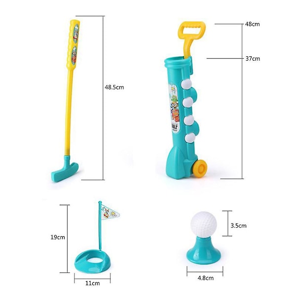 Golfset för barn med hjul, Minigolf Leksak för Utomhus & Inomhus, Liten Golfträning