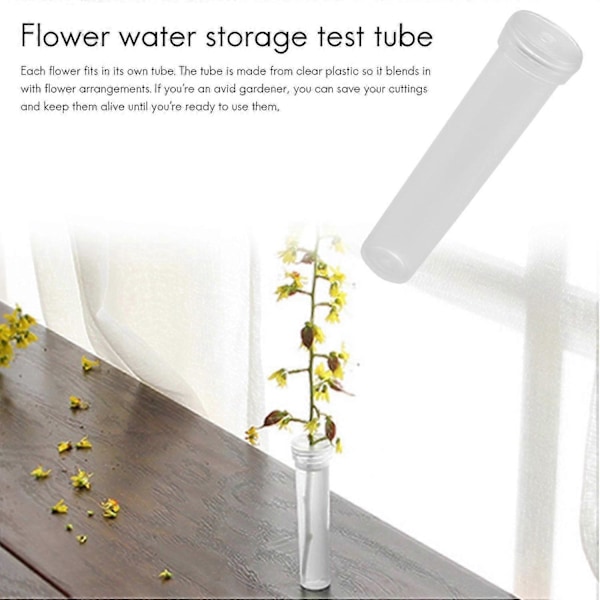 Blomstertuber 100-pack, Blomstervaser, Blomstervattenrör för Blomsterarrangemang, Klar Plast (C)