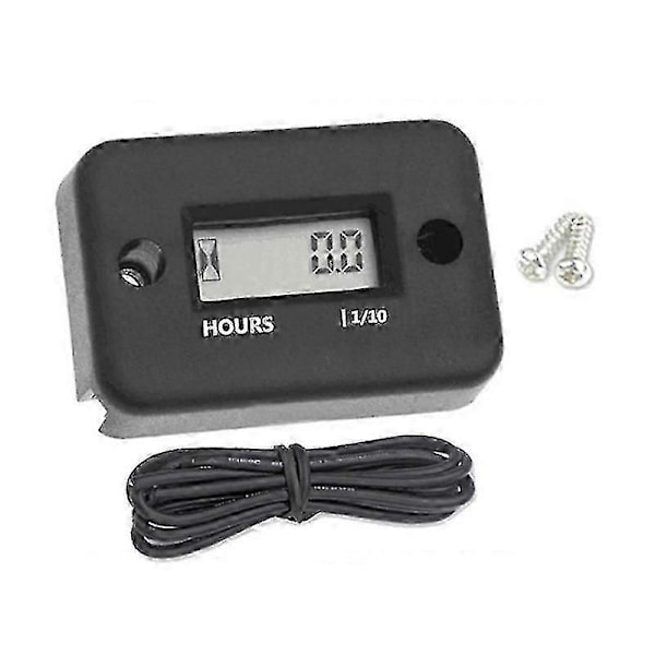 Vattentät LCD-display Digital Timräknare Induktiv Timer för Cykel Motorcykel ATV Snöskoter Motor (C)