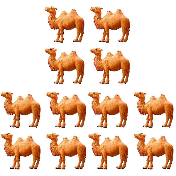 12 stk. Miniature Kamelmodeller Pvc Kamelfigur Animal Model Skrivebords Pynt Børns Legetøj A